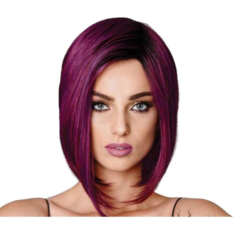 European & American Fashion Ladies Short Straight Bob Hair - Purple