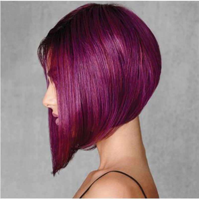 European & American Fashion Ladies Short Straight Bob Hair - Purple