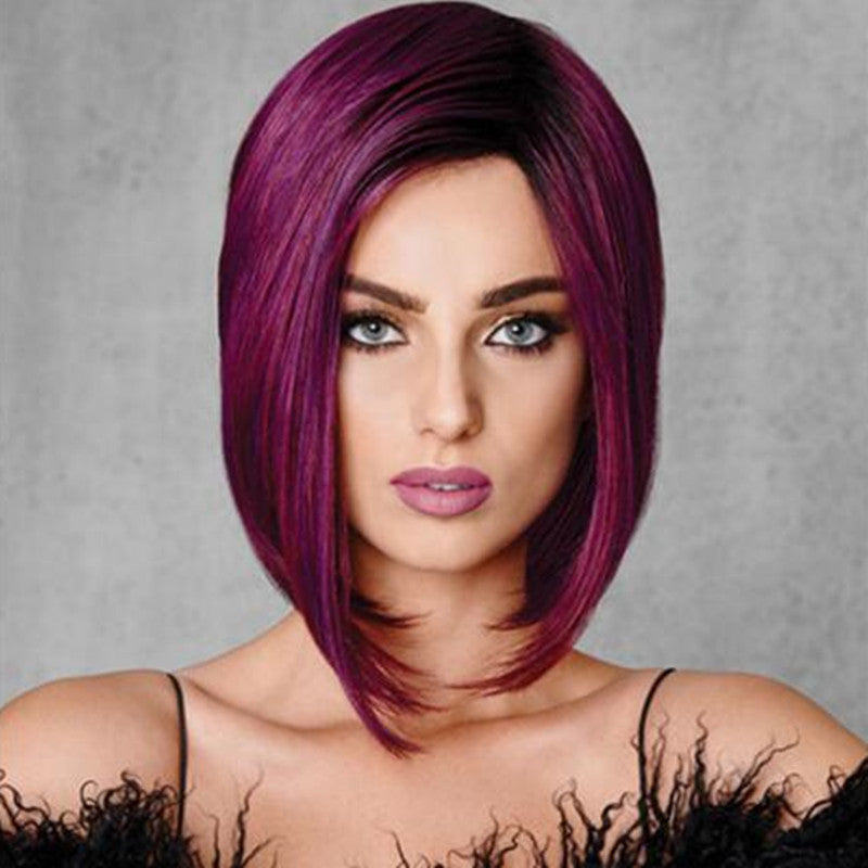 European & American Fashion Ladies Short Straight Bob Hair - Purple