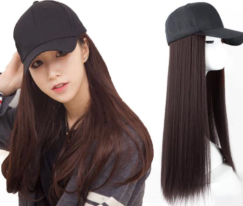 Long Wave Curly Hair Wig Hat - Synthetic Hair