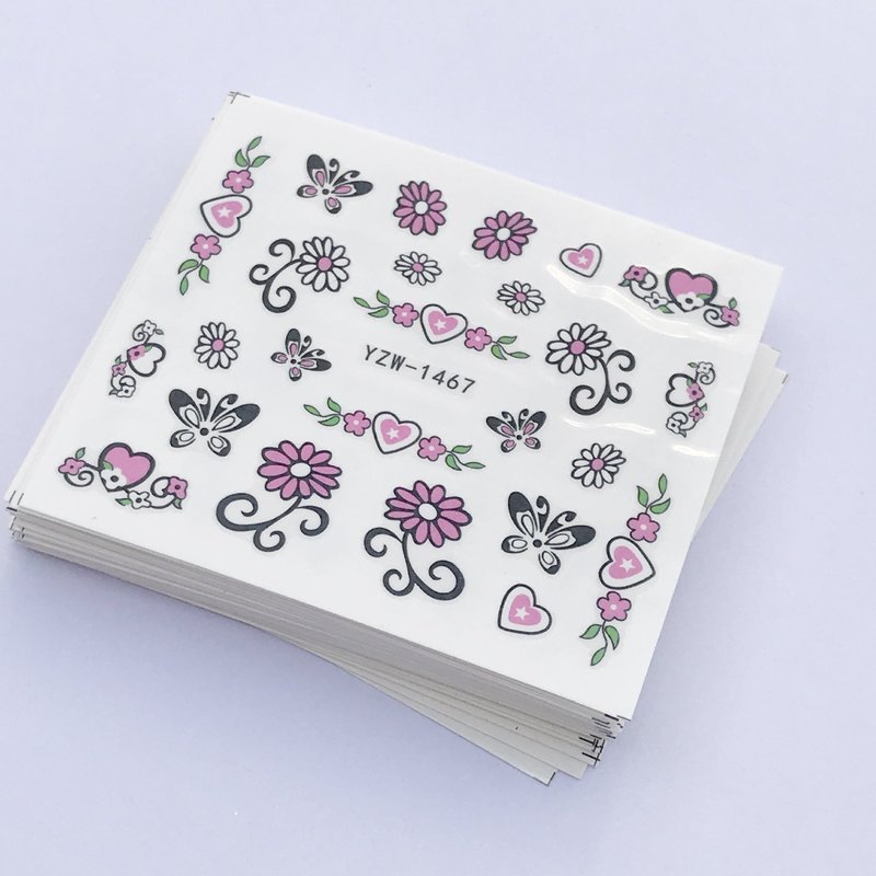 Black & White Lace Nail Stickers - 50 Sheet Set