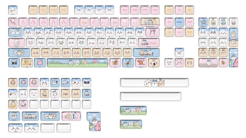 Universal Cat Head Keycap Set for Mechanical Keyboards - PBT Dye-Sublimated