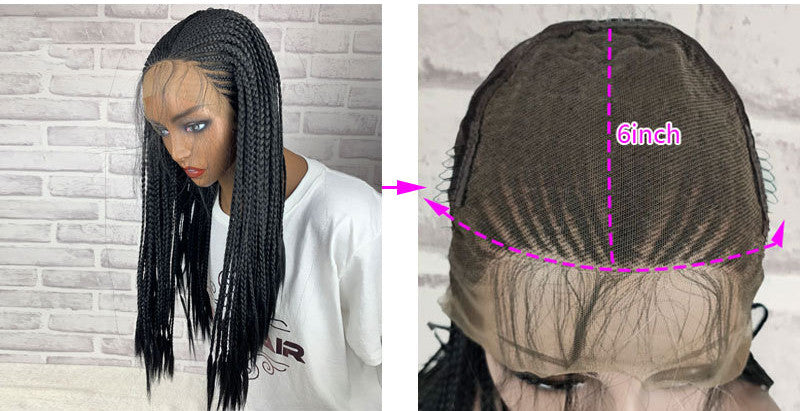European American Fashion Braided Wig Half Hand Hooks Star Style Long Synthetic Hair
