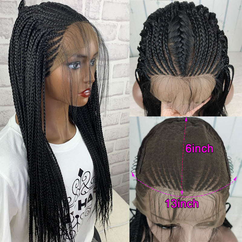 European American Fashion Braided Wig Half Hand Hooks Star Style Long Synthetic Hair