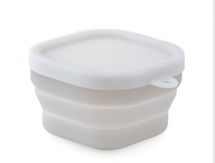Silicone Folding Baby Food Bowl Snack Container Food Grade Portable Kids Feeding Dish