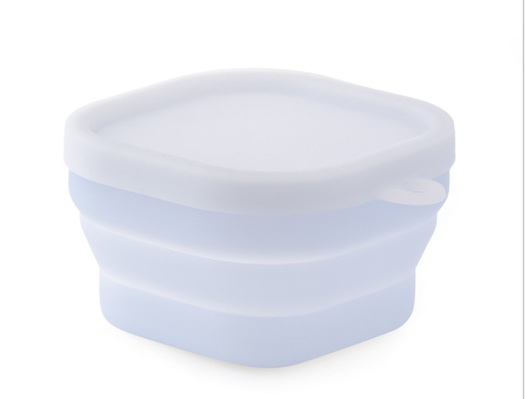 Silicone Folding Baby Food Bowl Snack Container Food Grade Portable Kids Feeding Dish