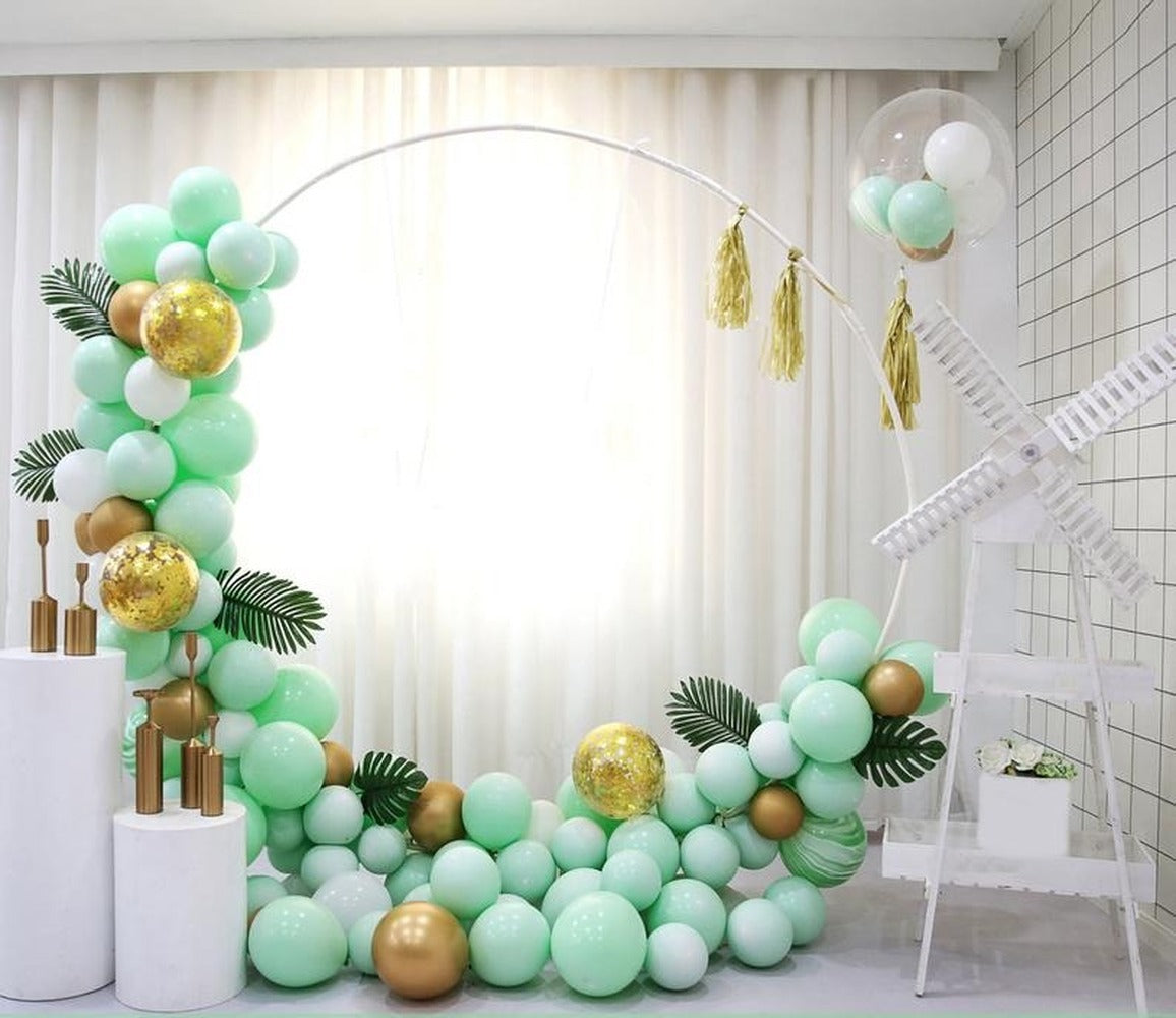 Mint Green Latex Balloon Chain Set for Birthday Party Decoration - 10 Inch & 12 Inch