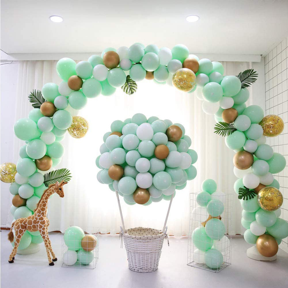 Mint Green Latex Balloon Chain Set for Birthday Party Decoration - 10 Inch & 12 Inch