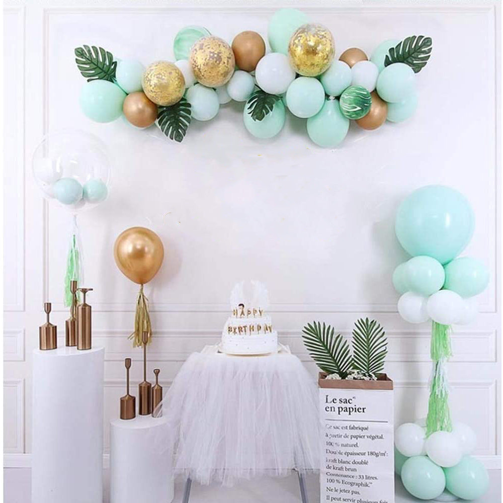 Mint Green Latex Balloon Chain Set for Birthday Party Decoration - 10 Inch & 12 Inch