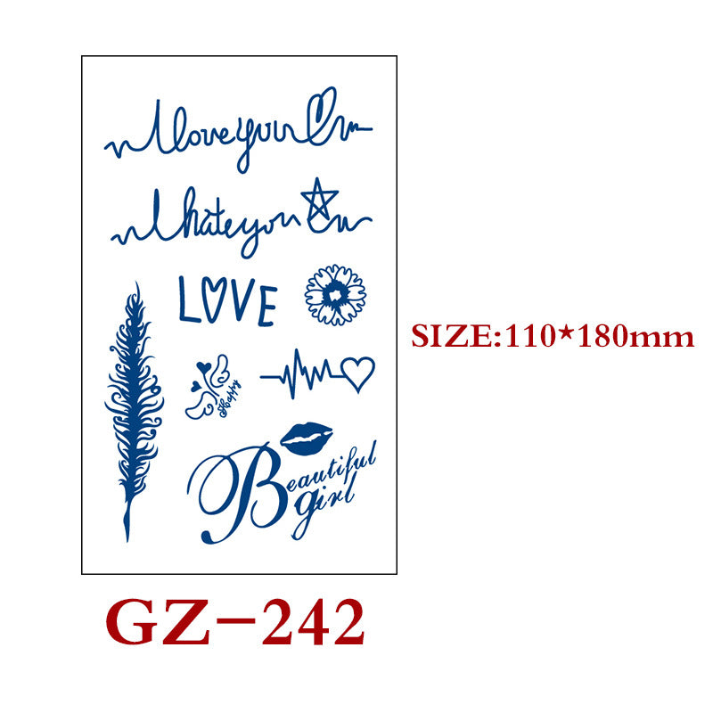 Waterproof Semi-Permanent Tattoo Stickers for Body Art - Assorted Styles