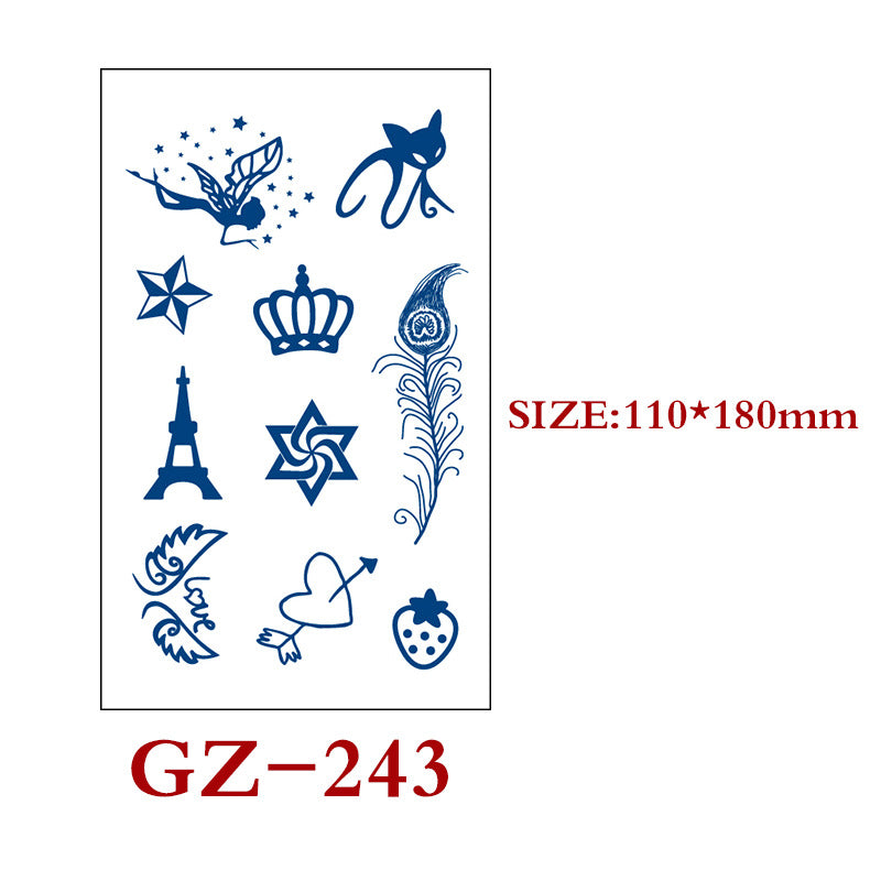 Waterproof Semi-Permanent Tattoo Stickers for Body Art - Assorted Styles