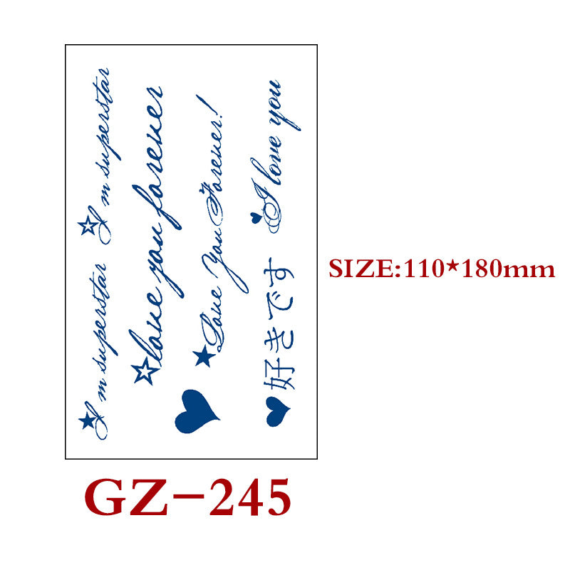 Waterproof Semi-Permanent Tattoo Stickers for Body Art - Assorted Styles