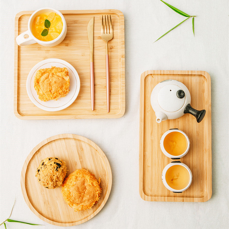Bamboo & Wooden Tray for Tea, Coffee & Barbecue Serving - Multiple Sizes
