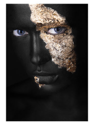 Black Gold Woman Canvas Wall Art - Framed Home Decor