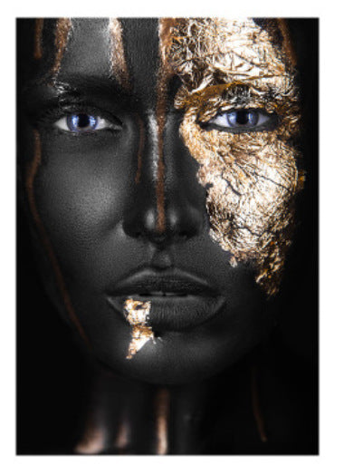 Black Gold Woman Canvas Wall Art - Framed Home Decor