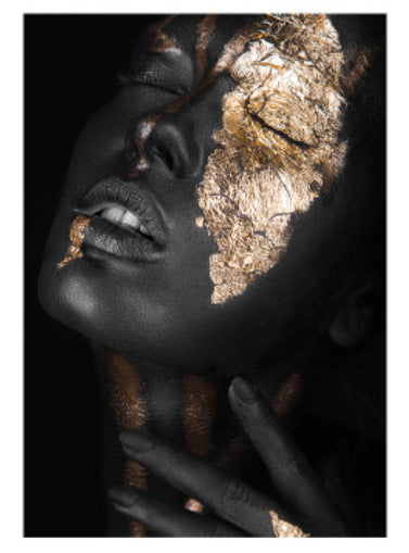 Black Gold Woman Canvas Wall Art - Framed Home Decor