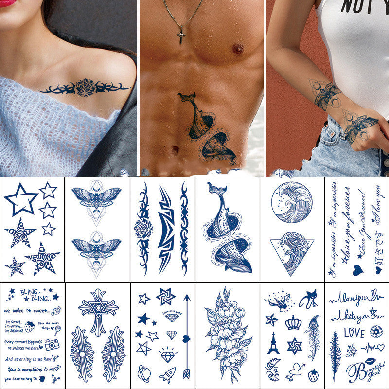 Waterproof Semi-Permanent Tattoo Stickers for Body Art - Assorted Styles