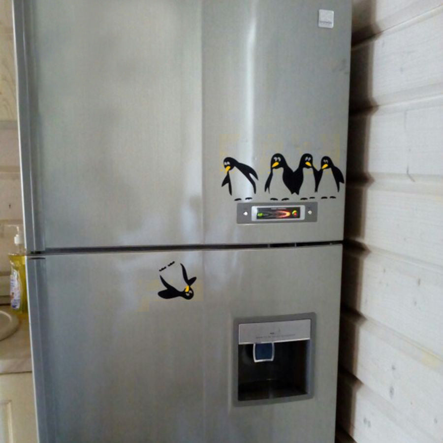 Funny Penguin Kitchen Wall Sticker - Waterproof PVC Fridge Decal
