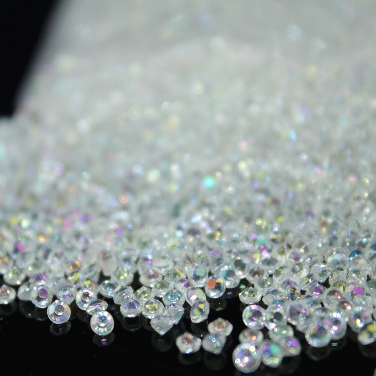 2.5mm Transparent Acrylic Loose Beads for Jewelry Making - Silver, AB Variants
