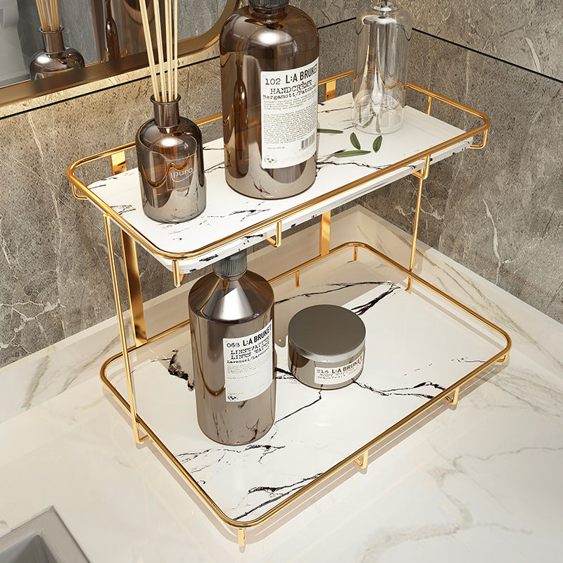 Luxury Bathroom Shelf Two-Tier Wall Storage Rack for Bathroom & Kitchen
