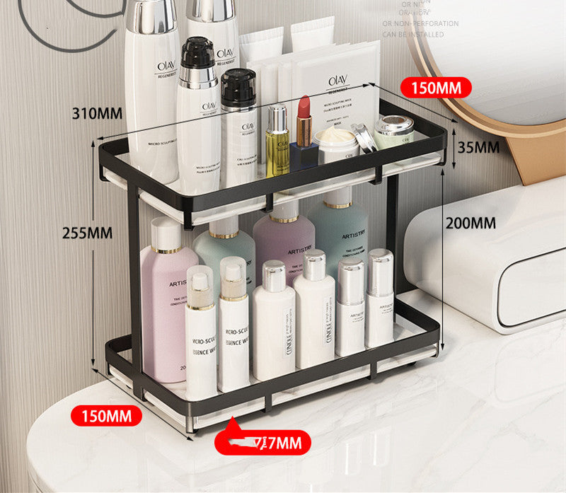 Luxury Bathroom Shelf Two-Tier Wall Storage Rack for Bathroom & Kitchen