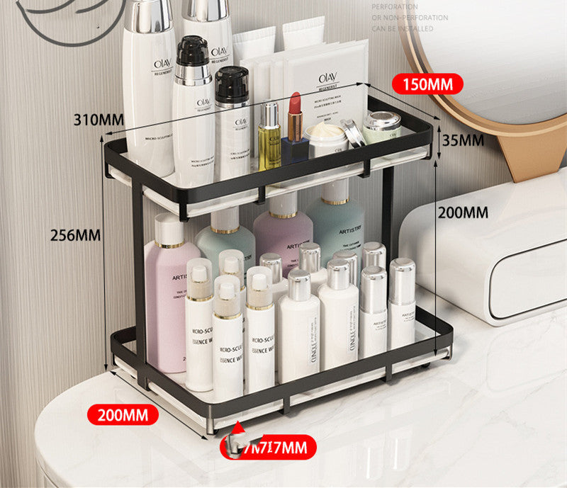 Luxury Bathroom Shelf Two-Tier Wall Storage Rack for Bathroom & Kitchen