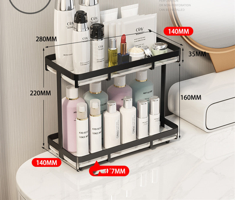 Luxury Bathroom Shelf Two-Tier Wall Storage Rack for Bathroom & Kitchen