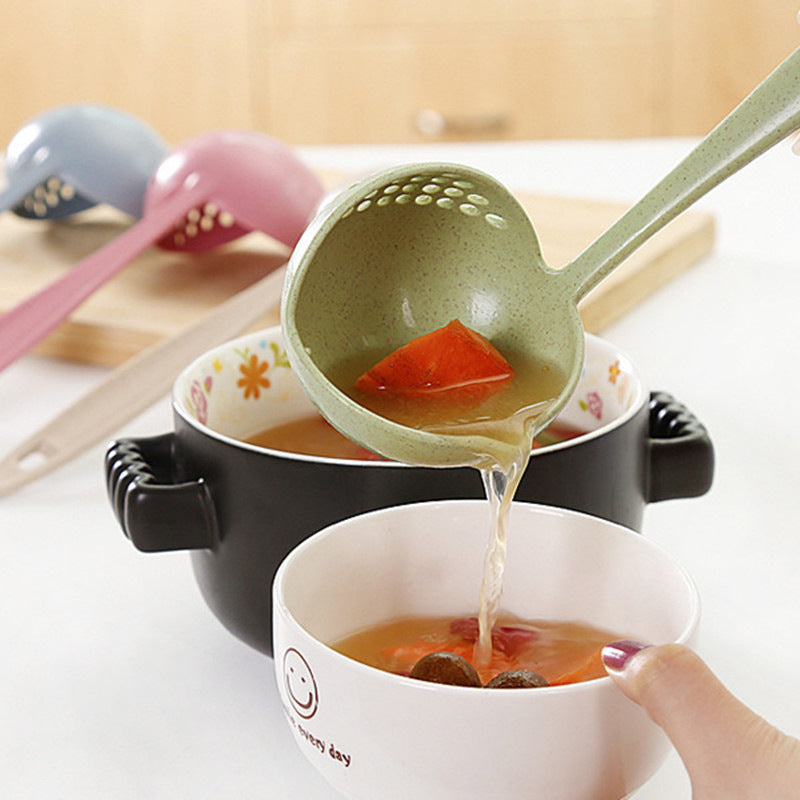 Creative Wheat Straw Two-in-One Kitchen Spoon - Eco-Friendly Utensil