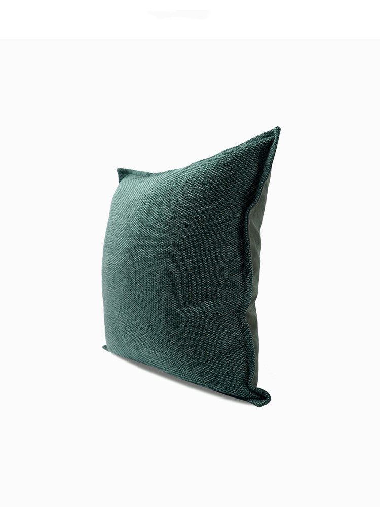 Dark Green Cotton Linen Throw Pillow - Modern Home Decor Cushion