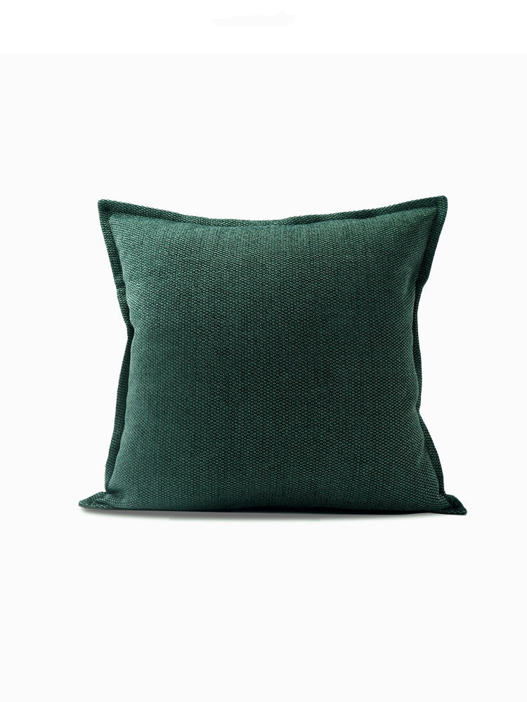 Dark Green Cotton Linen Throw Pillow - Modern Home Decor Cushion