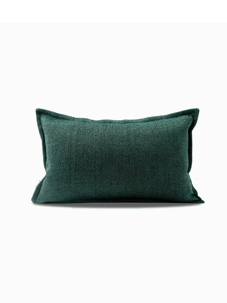Dark Green Cotton Linen Throw Pillow - Modern Home Decor Cushion