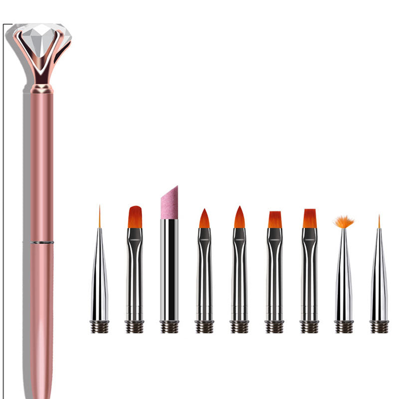 Diamond Quartz Nail Art Pen Set with 9 Pens