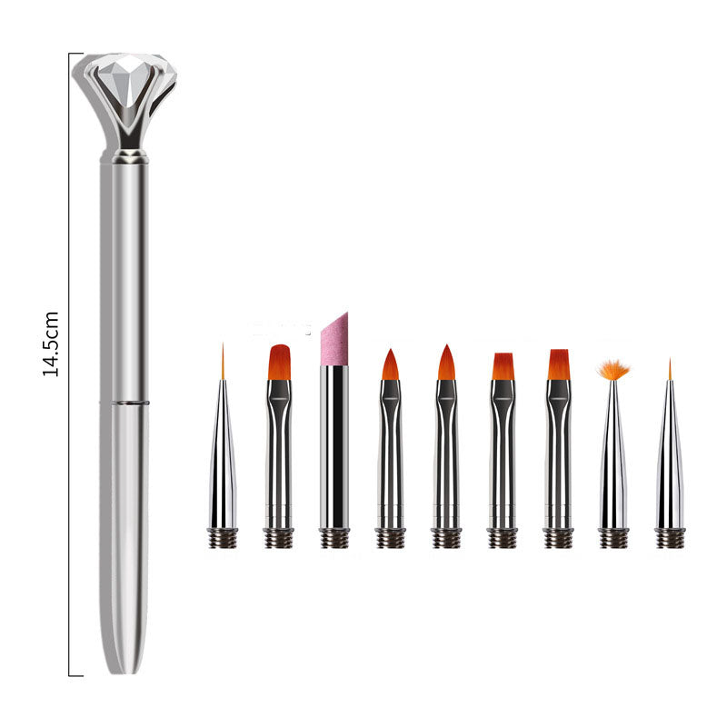 Diamond Quartz Nail Art Pen Set with 9 Pens