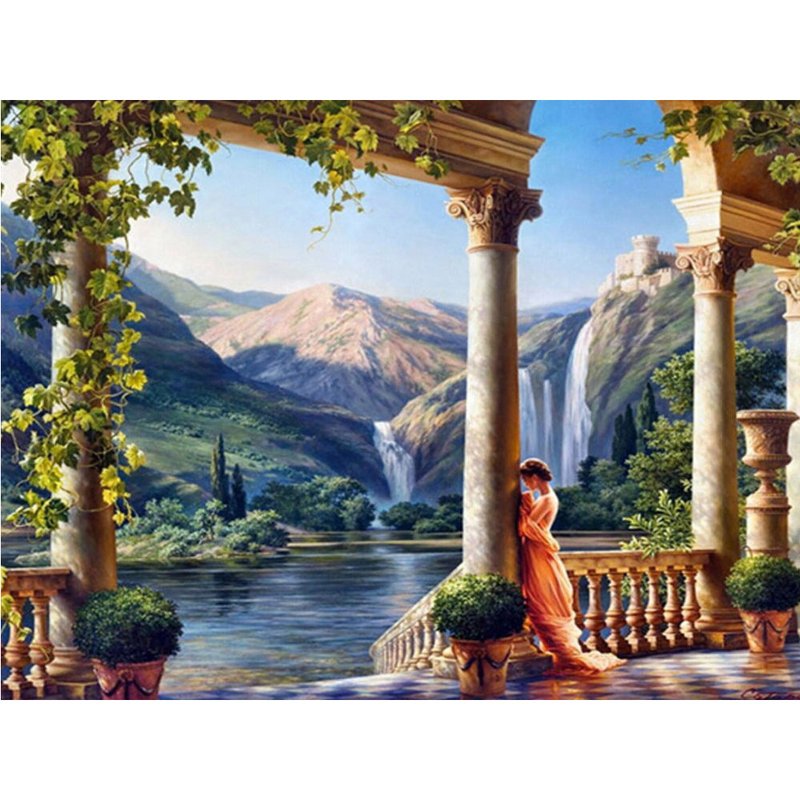 Roman Castle Theme Diamond Painting Kit - Square & Round Options