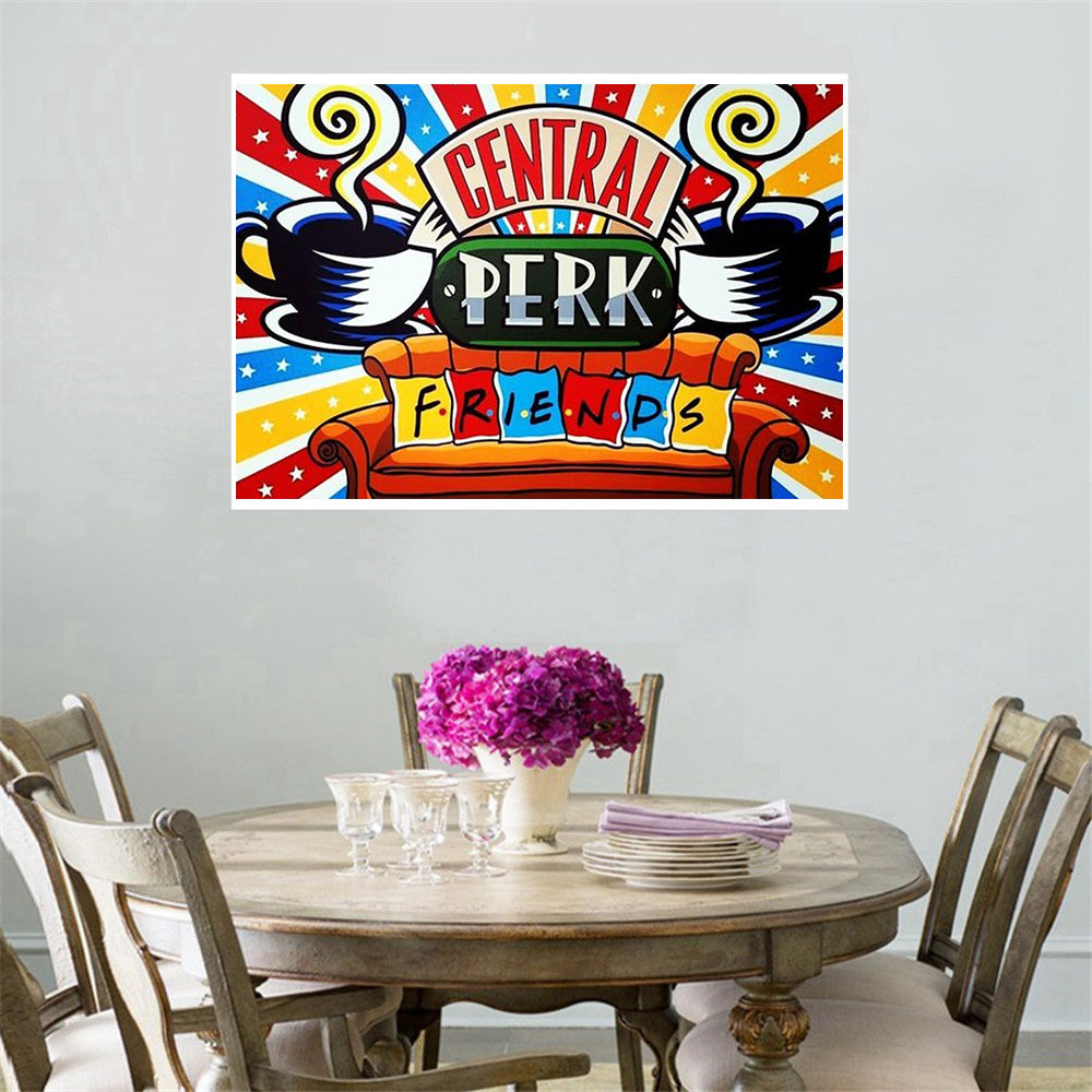 Diamond Painting Kit with Coffee Cup Embroidery Design - Full & Square Options