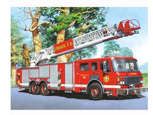 Diamond Embroidery Fire Truck Wall Art Full Square Rhinestone Home Decor