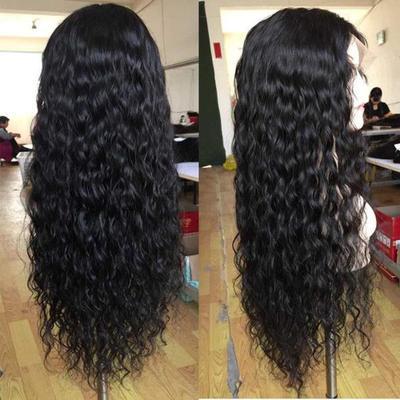 Long Curly Hair Wig with Oblique Bangs - Multiple Colors