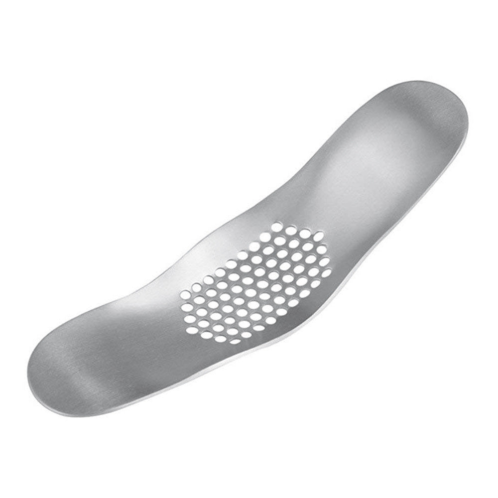 Arc-Shaped Stainless Steel Garlic Press and Grinder - Manual Kitchen Tool