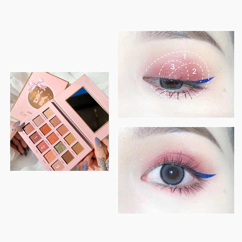 Colorful Eyeshadow Palette with 15 Shades - Matte & Pearly Finishes for Makeup