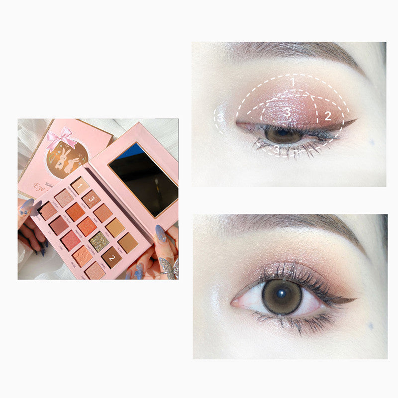 Colorful Eyeshadow Palette with 15 Shades - Matte & Pearly Finishes for Makeup
