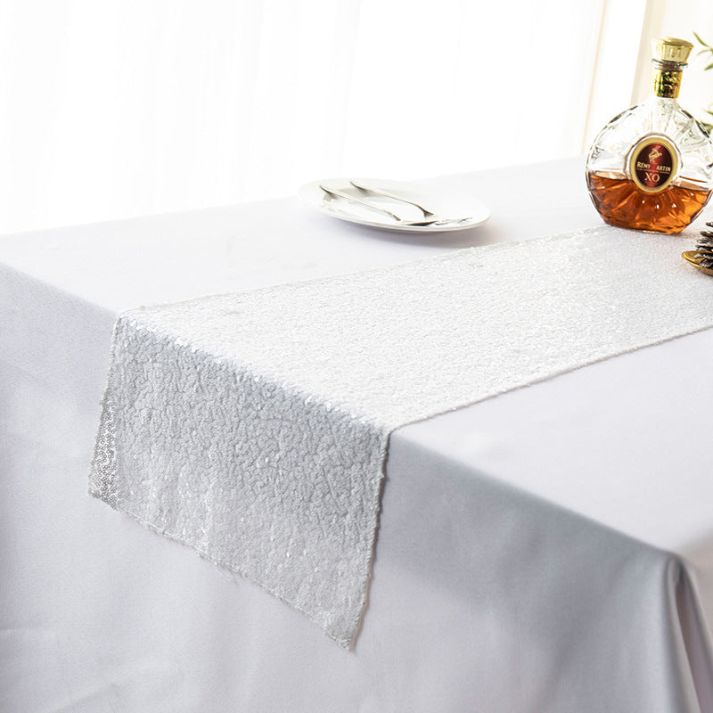 Elegant Sequined Embroidered Table Runner for Festive & Modern Decor