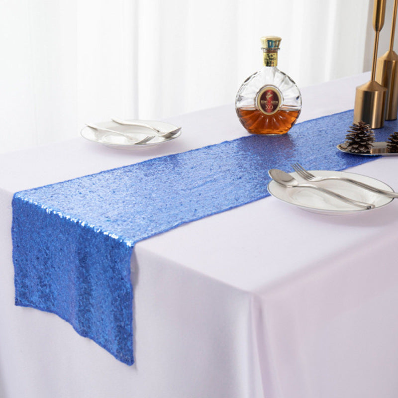 Elegant Sequined Embroidered Table Runner for Festive & Modern Decor