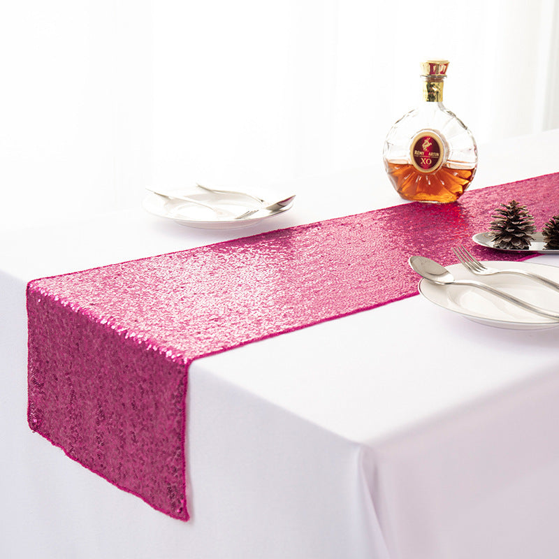Elegant Sequined Embroidered Table Runner for Festive & Modern Decor