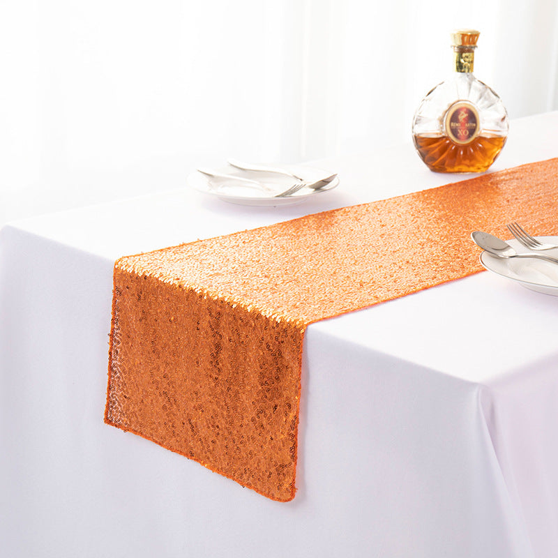 Elegant Sequined Embroidered Table Runner for Festive & Modern Decor