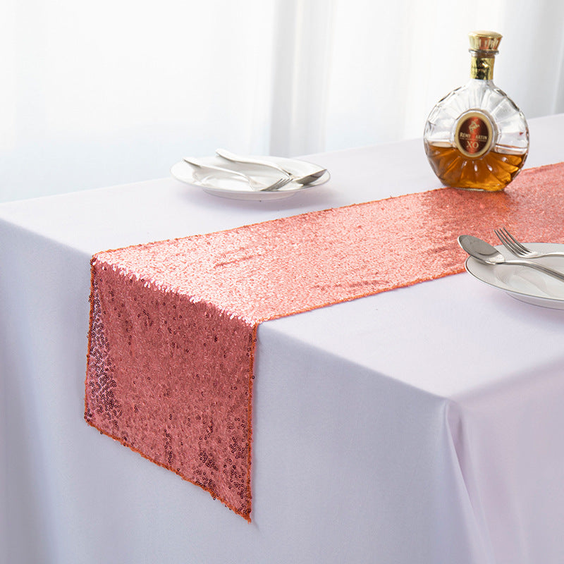Elegant Sequined Embroidered Table Runner for Festive & Modern Decor