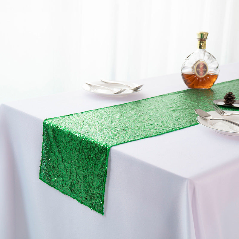 Elegant Sequined Embroidered Table Runner for Festive & Modern Decor
