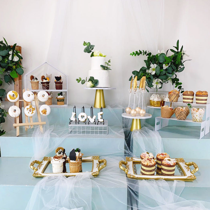 Wedding Cake Stand Display Counter with Multiple Styles - Nordic & Gold Options