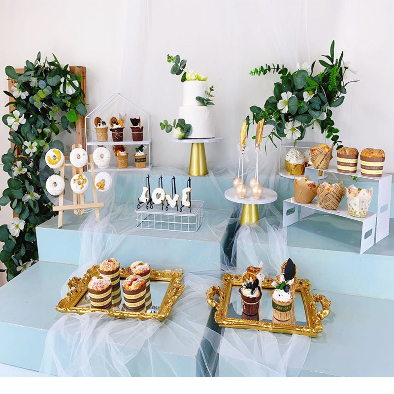 Wedding Cake Stand Display Counter with Multiple Styles - Nordic & Gold Options