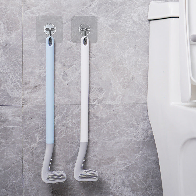 Long Handle Plastic Toilet Brush with No Dead Ends - Easy Cleaning & Hanging Option