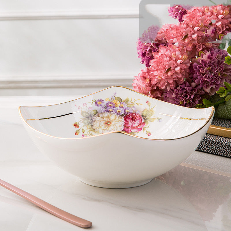 Nordic Style Ceramic Salad Bowl Set with Multiple Colors